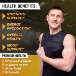 6-in-1 Men's Muscle Builder Supplements - 90 Capsules