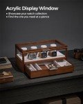 2-Tier Men's Watch Display Case with Drawer