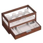 2-Tier Men's Watch Display Case with Drawer