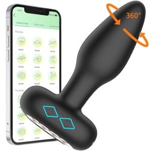 App-Controlled 360° Rotating Anal Vibrator for Couples