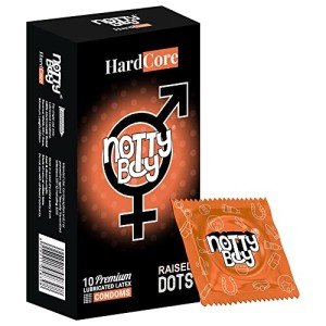 NottyBoy Hardcore Dotted Condoms for Men - 10 Count