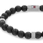 Tommy Hilfiger Men's Lava Stone Bead Bracelet