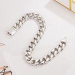 Classic 925 Sterling Silver Cuban Chain Bracelet