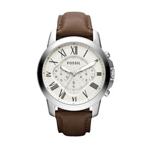 Fossil Men's Grant Stainless Steel Watch with Brown Strap