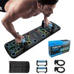 Foldable Push Up Board with Grip Bar & Resistance Rope