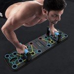Foldable Push Up Board with Grip Bar & Resistance Rope