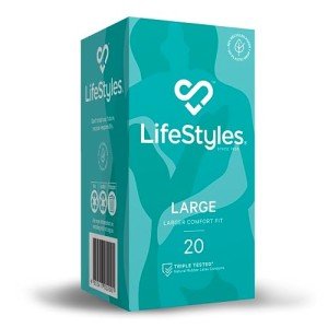 LifeStyles Large Latex Condoms - 20 Count Pack