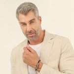 BOSS Men's Devon Black & Silver Link Bracelet