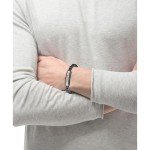 BOSS Men's Devon Black & Silver Link Bracelet