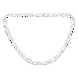 Men's 8MM Solid Sterling Silver Cuban Chain Necklace
