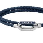 Lacoste Men's Blue Leather & Stainless Steel Bracelet