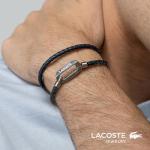 Lacoste Men's Blue Leather & Stainless Steel Bracelet