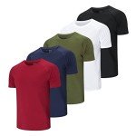 5 Pack Men's Quick-Dry Workout T-Shirts