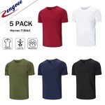 5 Pack Men's Quick-Dry Workout T-Shirts