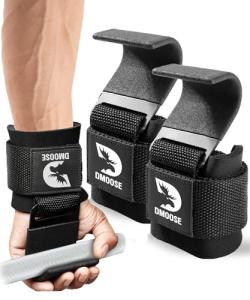 DMoose Fitness Weight Lifting Hooks with Wrist Padding