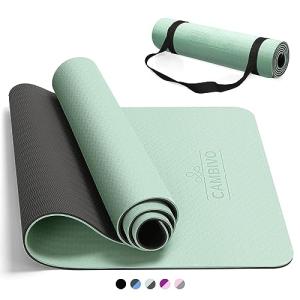 CAMBIVO TPE Yoga Mat for All Ages, Mint Green