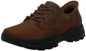 Skechers Men's Hands-Free Leather Sneakers, Dark Brown