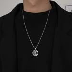Seiyang Black Onyx St Michael Men's Necklace