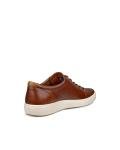ECCO Men's Soft 7 Lace Leather Sneaker, Cognac