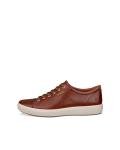 ECCO Men's Soft 7 Lace Leather Sneaker, Cognac