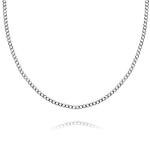 Men's 3MM Diamond Cut Sterling Silver Cuban Necklace