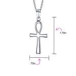 Egyptian Ankh Cross Pendant Necklace in Sterling Silver