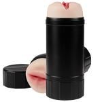 Double-Headed Men’s Nip Cup Blowjob Stroker Toy