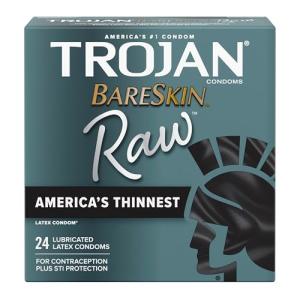 Trojan Bareskin Raw Lubricated Condoms - 24 Pack