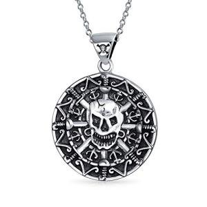 Caribbean Aztec Skull Pendant Necklace for Men