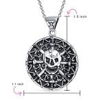 Caribbean Aztec Skull Pendant Necklace for Men