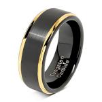 Personalized Black Tungsten Wedding Band for Men