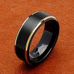 Personalized Black Tungsten Wedding Band for Men
