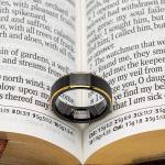 Personalized Black Tungsten Wedding Band for Men