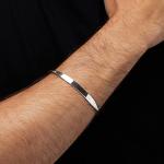 Men's 925 Sterling Silver Torque Bangle Bracelet