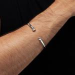 Men's 925 Sterling Silver Torque Bangle Bracelet