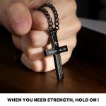 Men's Inspirational Bible Verse Cross Necklace