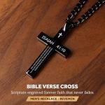 Men's Inspirational Bible Verse Cross Necklace