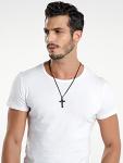 Men's Inspirational Bible Verse Cross Necklace
