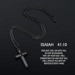 Men's Inspirational Bible Verse Cross Necklace