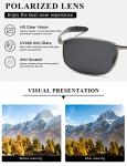 AEVOGUE Men's Polarized Rectangle Metal Sunglasses