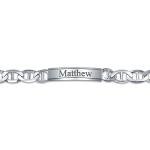 Custom Engraved Sterling Silver ID Bracelet for Men
