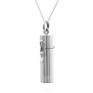 Sterling Silver Pill Holder Pendant for Men