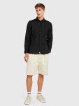 Tommy Hilfiger Men's Premium Black Linen Shirt, LG