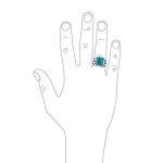 Cuban Curb Link Chain Signet Ring in Turquoise