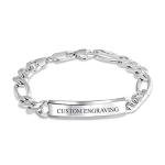 Customizable Sterling Silver ID Bracelet for Men