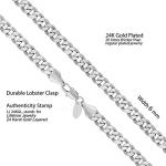 6mm Cuban Link Chain Necklace - 24k Gold Plated