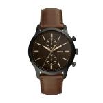 Fossil Men's Brown Leather Townsman Watch, 44mm