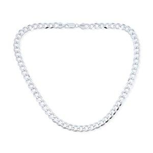 Men's 7MM Diamond Cut Sterling Silver Cuban Chain