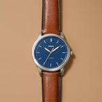 FOSSIL Minimalist Light Brown Leather Watch for Men
