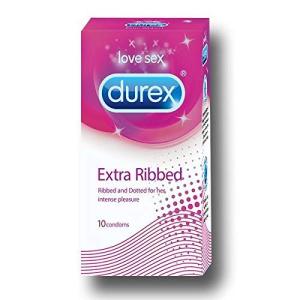 Durex Extra Ribbed Condoms - 10 Pack, 2 Count